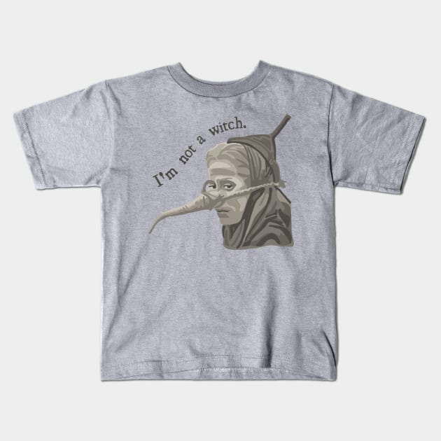 Holy Grail Not a Witch Kids T-Shirt by Slightly Unhinged